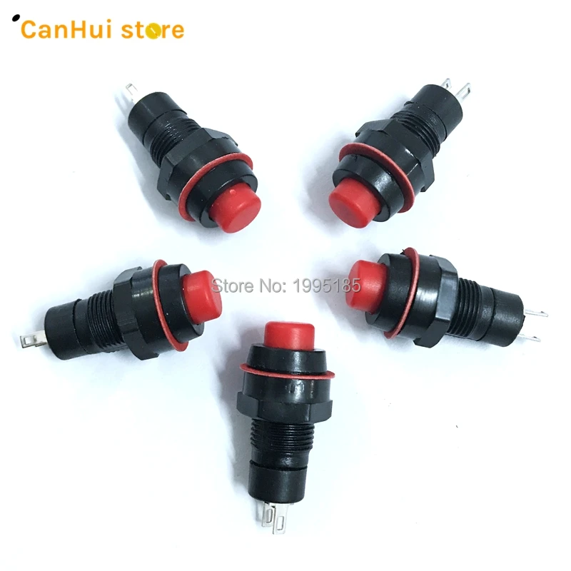 

10Pcs 10mm RED Round Miniature Push Button Switch Circular Button Self Locking Switch DS-211 Self-locking Power Switch Green HOT