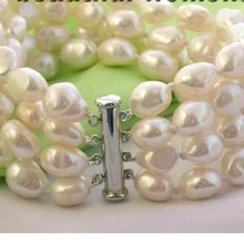 Z757 реальные 4 strands " 12 мм белый барокко жемчужный браслет Z757Noble стиль естественно прекрасно jewe быстрая