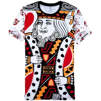 

Funny 3D Poker Printed T-Shirts Playing Cards King And Queen Couple T Shirts Graphic Top Tees 5XL 6XL Plus Size T Shirt