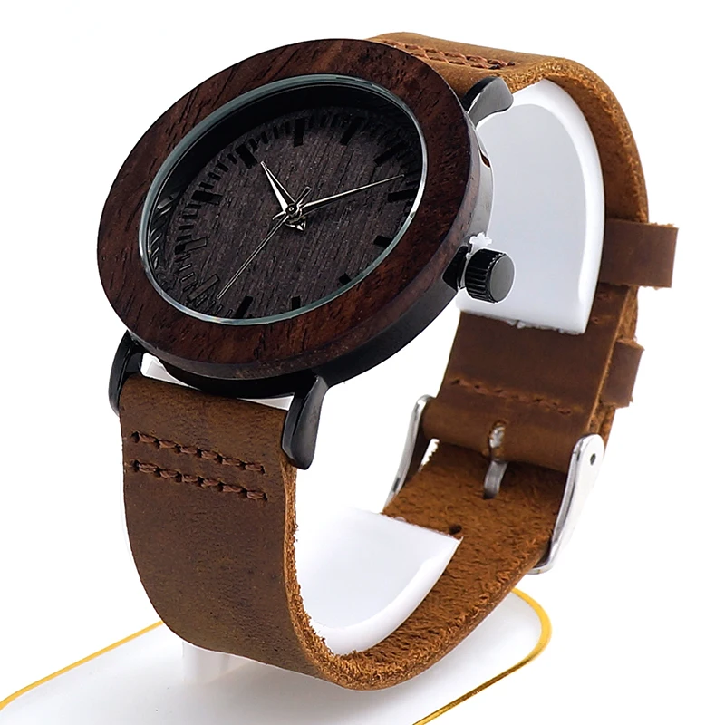 Luxury 2017 Brand BOBO BIRD Watch Women Genuine Leather Strap Wooden Wristwatches for Ladies Gifts relogio