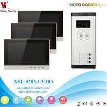 YobangSecurity Video Intercom Monitor 10-Inch Video Doorbell Camera System Intercom Entry Access System for 3 Units Apartment