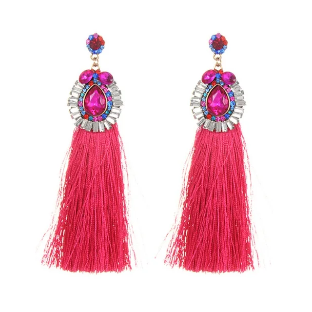 Long Yellow Earrings Crystal Rhitone Korean Red Big Flower Stud Earrings for Women Earrings Long Yellow Earrings Crystal Rhitone Korean Red Big Flower Stud Earrings for Women Earrings