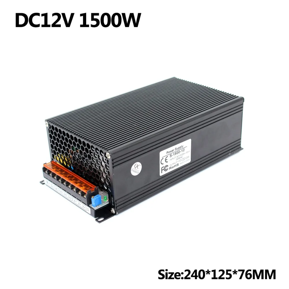 Универсальный DC12V 125A 1500 Вт импульсный переключатель Питание Трансформатор 110 v 220 v AC DC 12 В импульсный источник питания для Светодиодные ленты Светодиодная лампа освещения