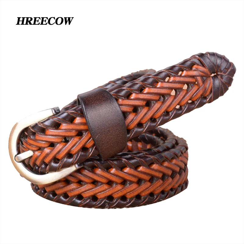 

Hot New Belt women Fashion Belts Braided Genuine Leather Straps Female Jeans Wide Girdle Male High Quality Casual Belt