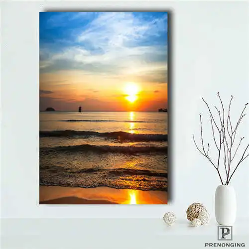 

Custom sunsets (1) Poster tree art Printing Posters Cloth Fabric Wall Art Pictures For Living Room Decor#18-10-18-82