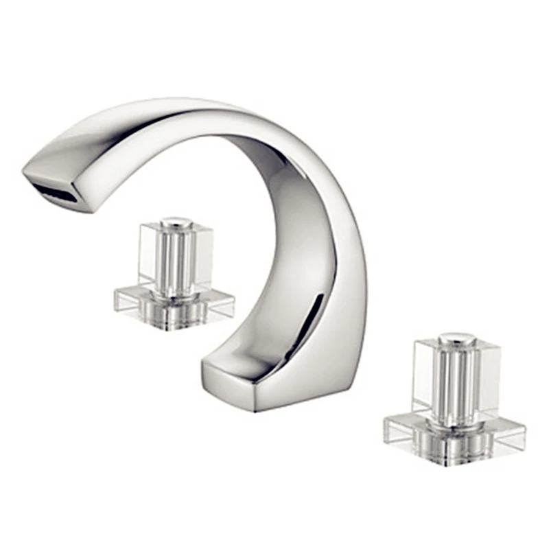 

Bath basin faucet chrome plated copper double handle switch hot and cold faucet wx5301424