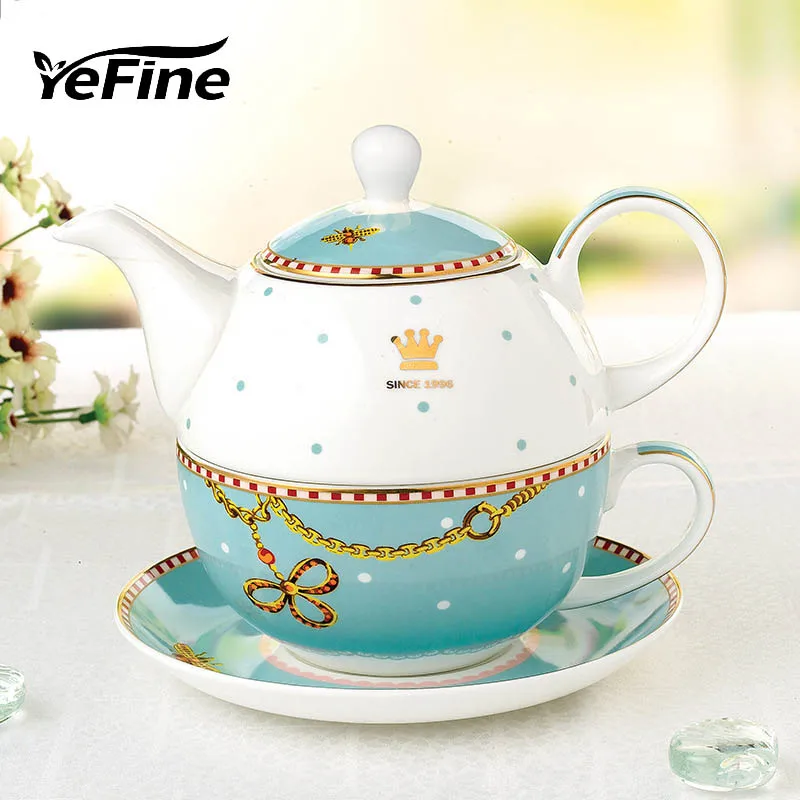 

YeFine Portable Travel Tea Set Bone Porcelain One Person Teaware Set Ceramic Teapot And Tea Cups Exquisite Christmas Gift
