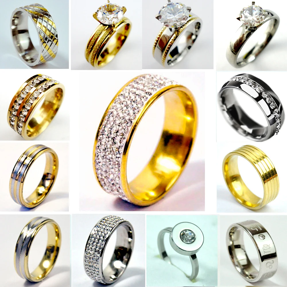 

Women Wedding Engagement Ring Stainless Steel Top Quality Women Jewelry Big collection