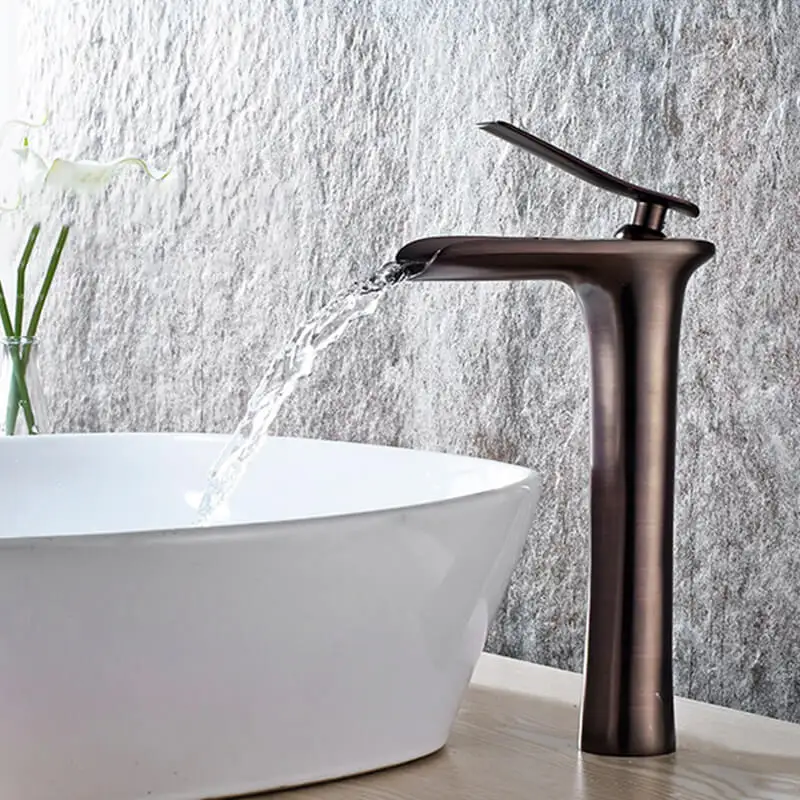 

Basin Faucets Bathroom Waterfall Single handle Basin Taps Drawing Chrome Tap Bathroom Accessories Single handle Mixer Faucet A17
