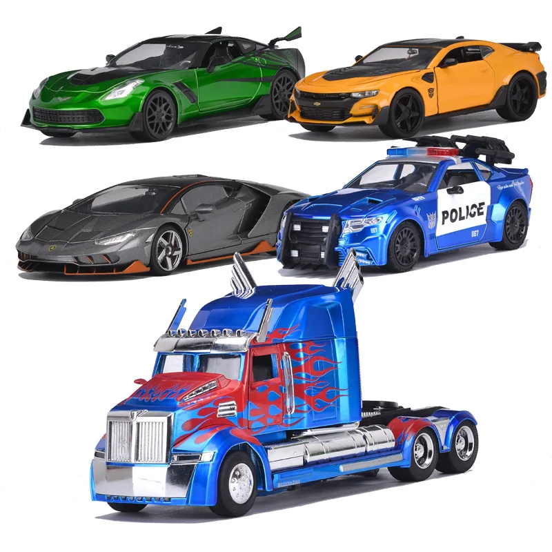 

New Die-Cast Alloy Children Toys Car Models JADA 1:24 Large Transformation Yellow Bee Style Car Modles Can not change shape