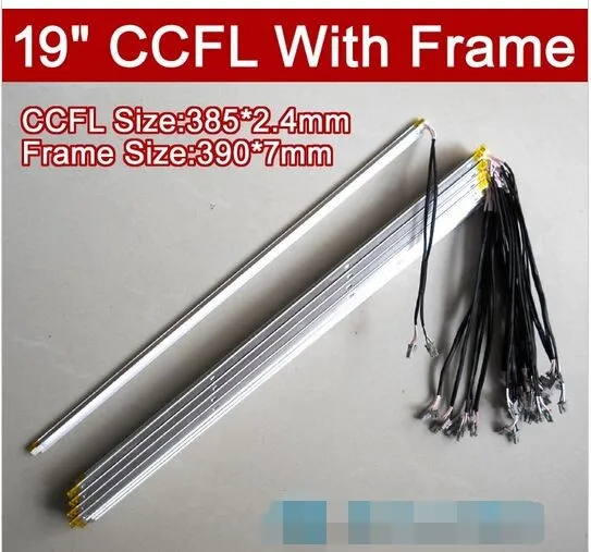 

2PCS 19'' inch dual lamps CCFL with frame,LCD monitor lamp backlight with housing,CCFL with cover,CCFL:385mm,FRAME:390mm x7mm