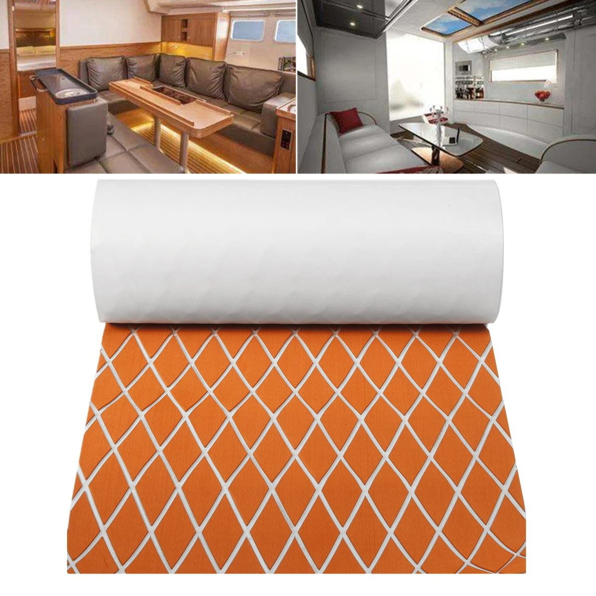 

EVA Foam Teak Sheet Marine Teak Flooring Teak Boat Decking RV Touring Car Boat Yacht Mat Synthetic Pad Orange 60CMx190CMx6mm