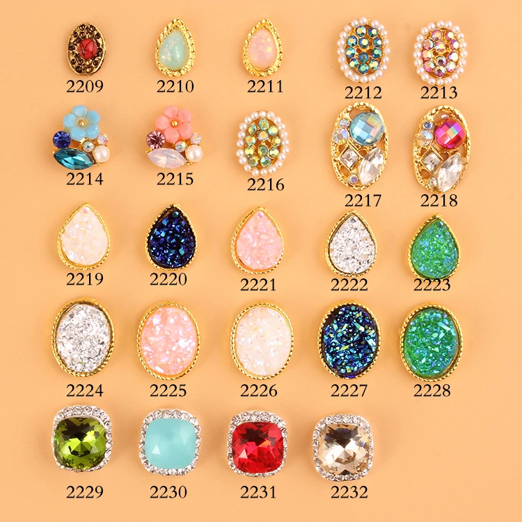 

NEW 2017-ML- 100PCS/Lot Simulated Druzy Drusy Stone 3D Nail Charm Starfish Alloy Nail Jewelry *Free Shipping*2209-2232