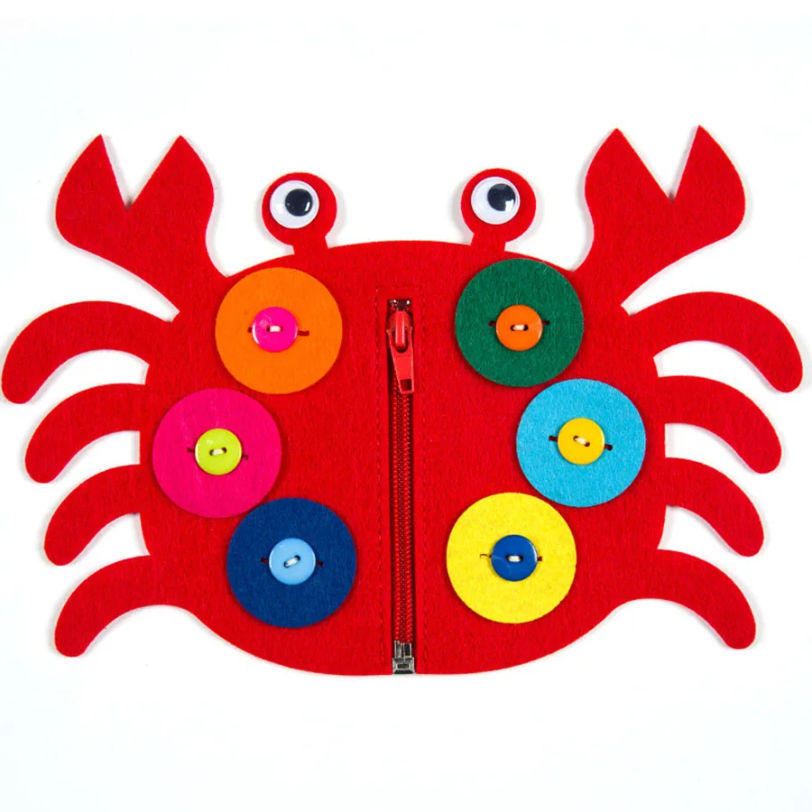 DIY Нетканые пакет с мультяшным персонажем кнопка застежка-молния детский сад головоломка Монтессори ручной работы Ранние обучающие