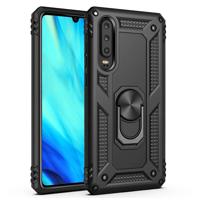 

KKREFF For Huawei P30 Lite Case With 360 Degree Rotate Finger Ring Magnetic Case For Huawei P30 / P30 Pro / P30 Lite TPU+PC Case