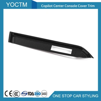 

1pcs Carbon Fiber Center Console Copilot Holder Panel Decor Cover Trim For Ford Mustang 2015 2016 2017 Car Accessories Interior