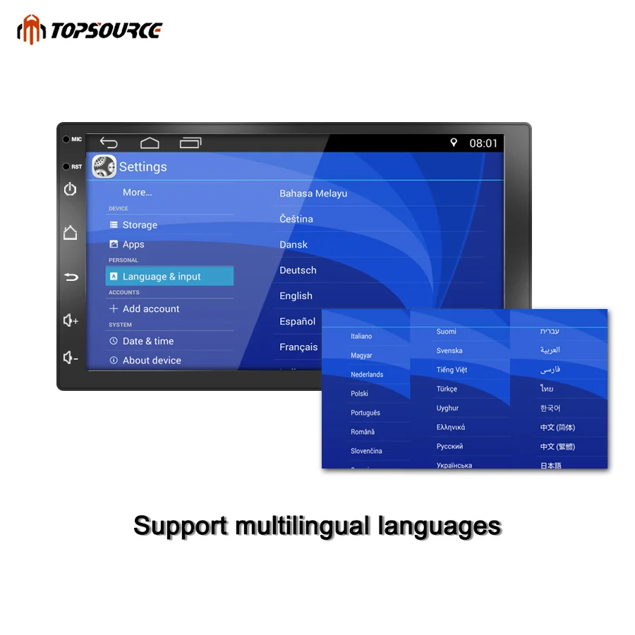 Sale TOPSOURCE Car Multimedia Player Android 6.0 Car DVD Radio Player 2 din WiFi For Nissan TOYOTA Volkswagen Universal GPS 1024X600 3