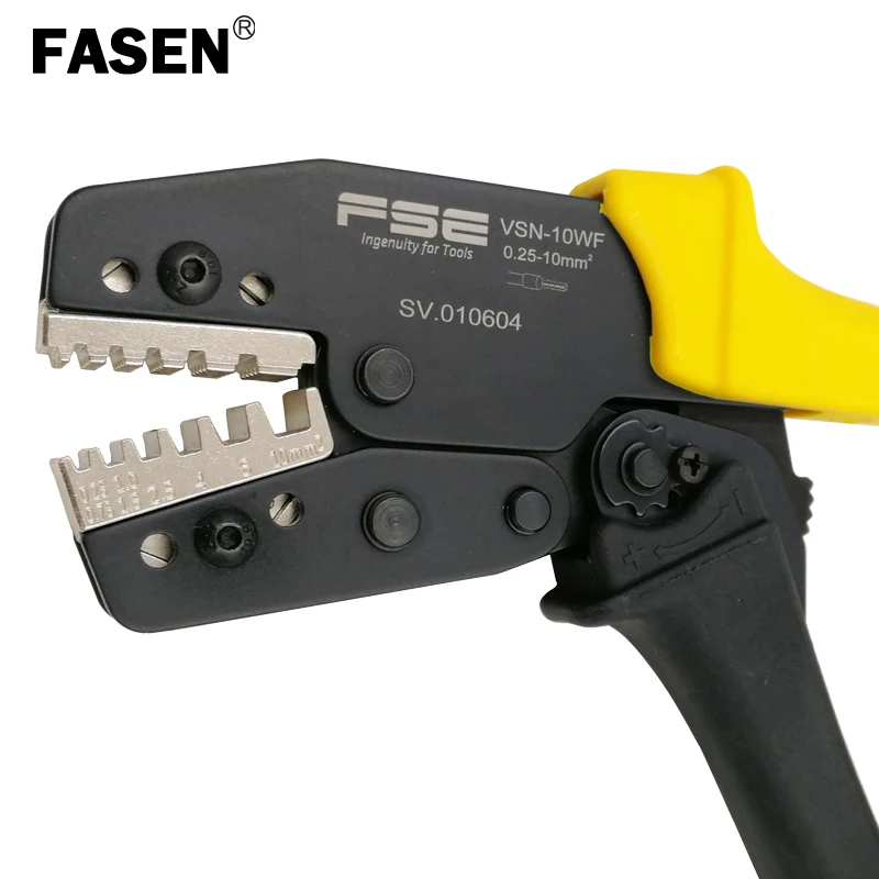 FASEN VSN-10WF обжимные плоскогубцы 0,25-10 мм2 23-7AWG для изолированных неизолированных наконечников трубные клеммы высокоточные фирменные инструменты