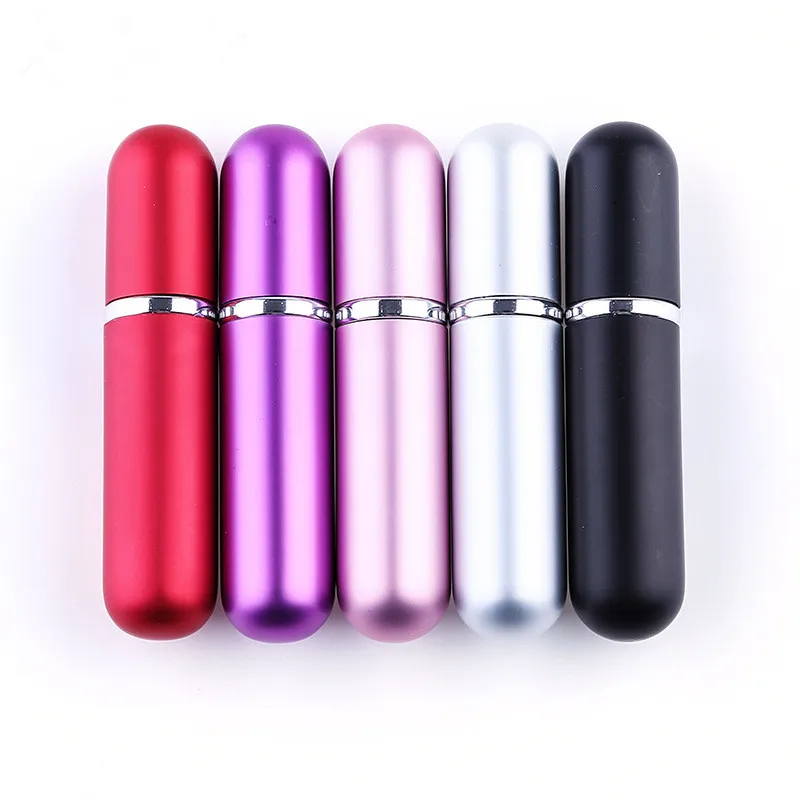 

5ml Travel Portable Aluminum Refillable Perfume Spray Bottle Container With Empty Cosmetic Containers Lipstick Perfume Bottle