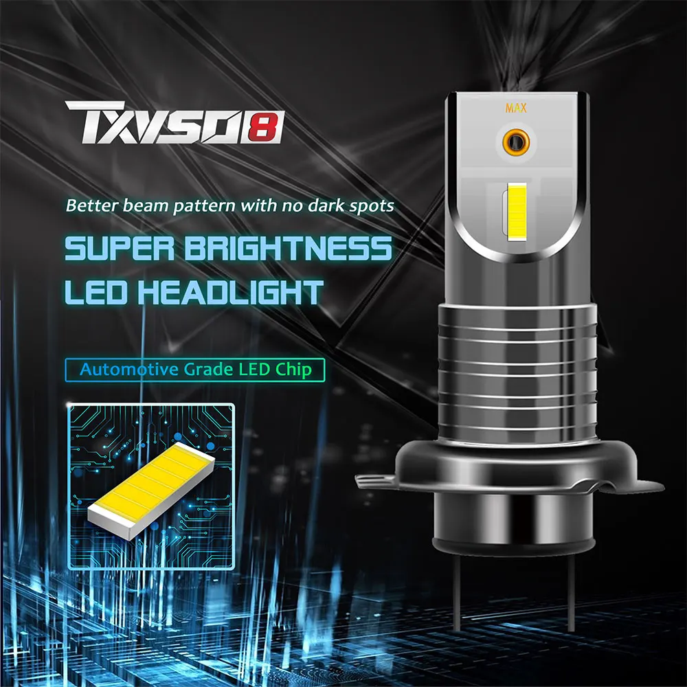 TXVSO8 M7 супер яркая Автомобильная H7 светодиодная лампа 6000k CANBUS M4 H4 led H1 H8 H11 9005