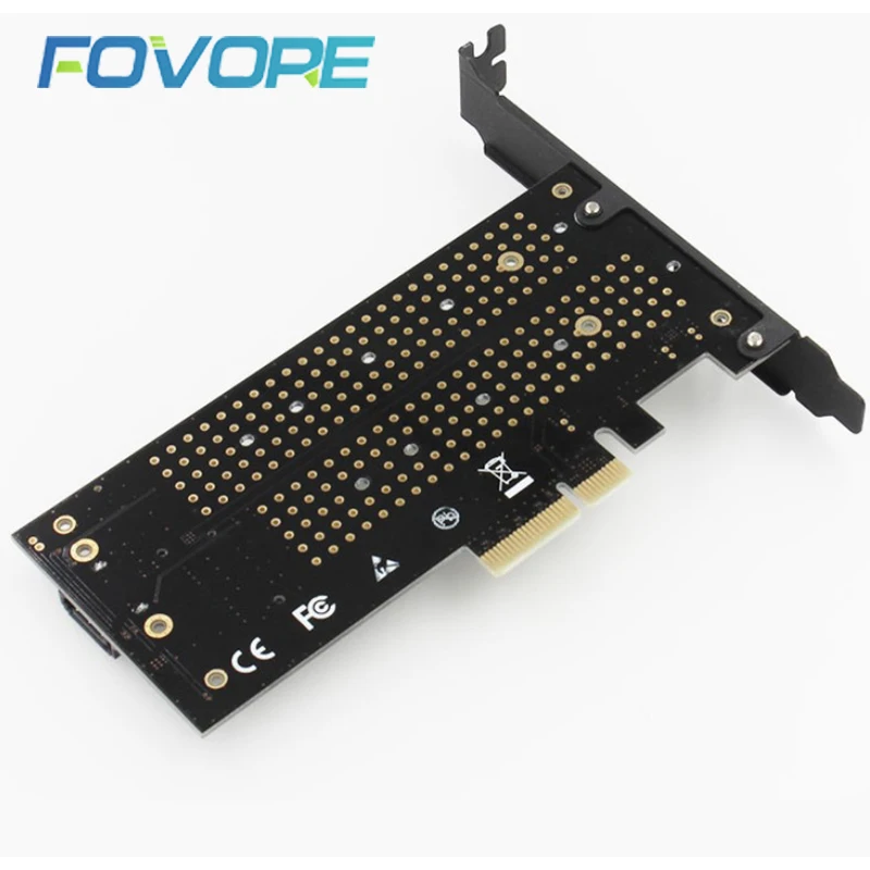 M.2 NVMe SSD NGFF к PCIE X4 адаптер M ключ B двойной интерфейс карты все размеры m2 Поддержка PCI