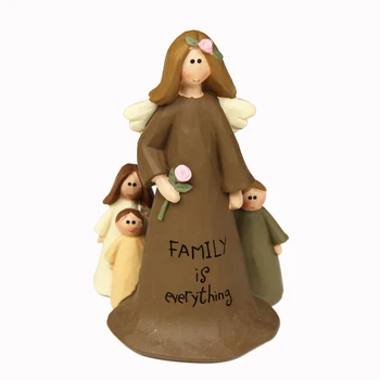 

Angel Mom Baby daughter and Son Figurines Family Statues Resin Miniatures and Mothers Day Gift for Stay at home Mum