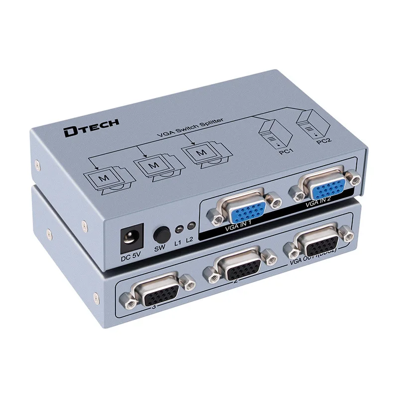 

DT-7033 VGA switcher 2 in 3 out VGA HD splitter VGA switch splitter