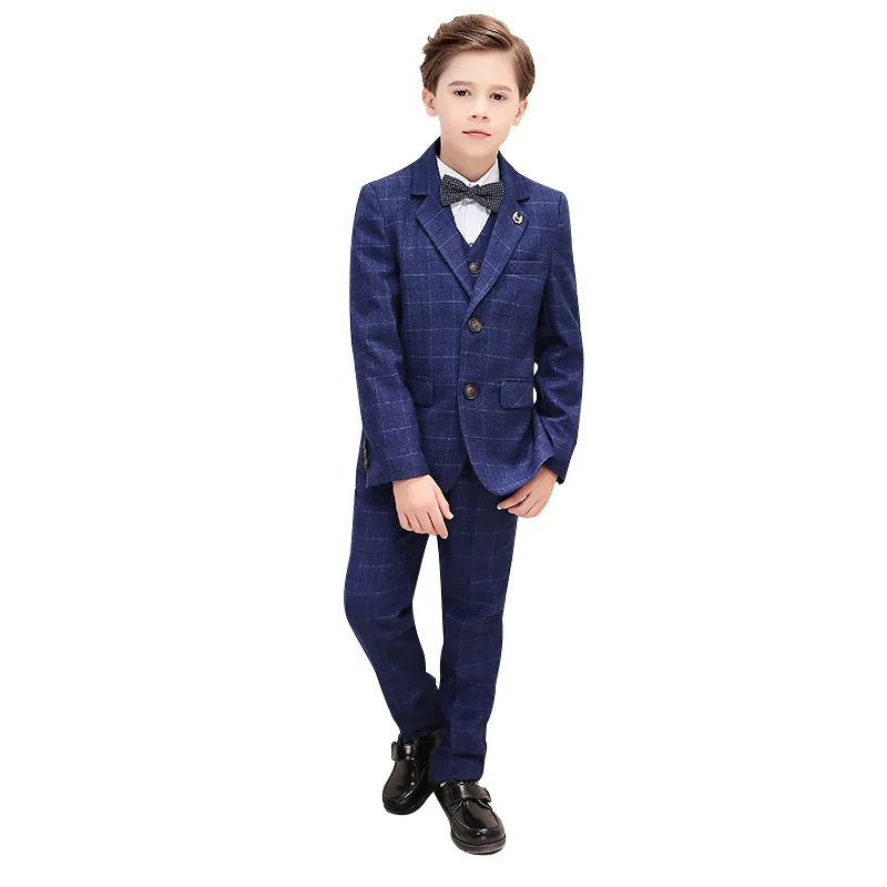 

2019 Spring Boy Formal Suits Child Costume Wedding 4 Pieces Kids Blazer Clothes Children Blazer Suit Flower Boys