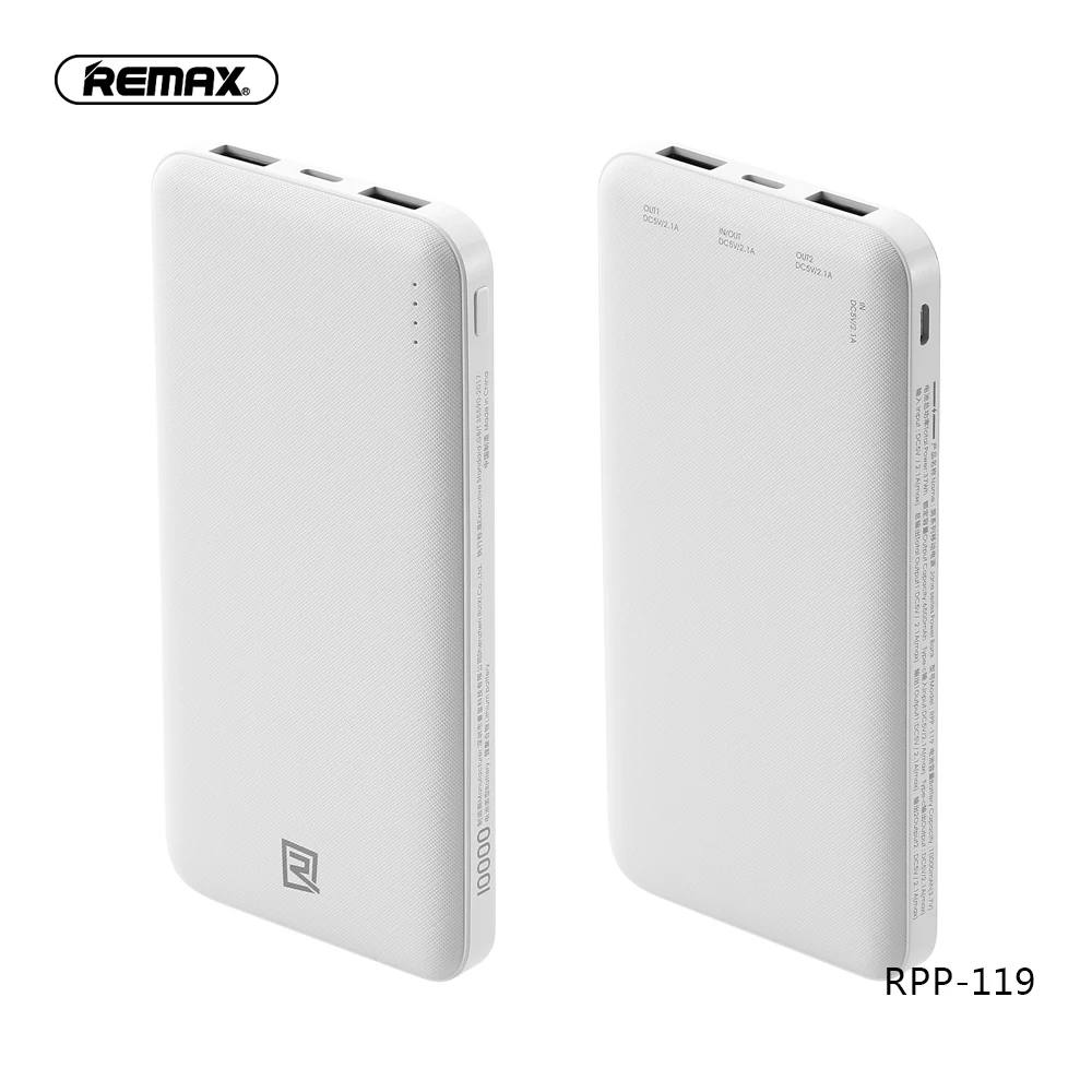 Remax 10000 мАч power Bank Мобильный телефон внешний аккумулятор мини портативный для