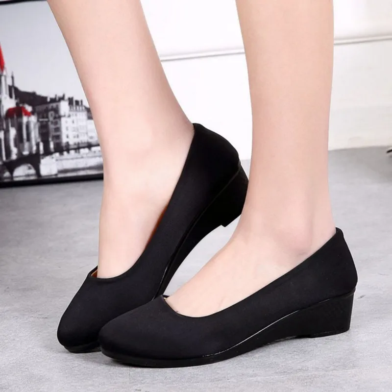 Женские туфли лодочки на низком каблуке с круглым носком|sapato feminino|ladies pumpsbrand pumps |
