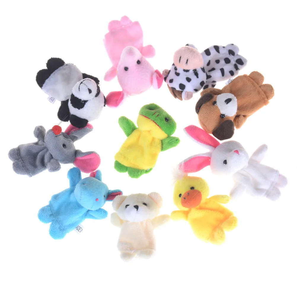 

2018 New 1pcs Hot sale Colorful Lovely Cartoon Animal Finger Puppet Plush Toys Children Favor Dolls