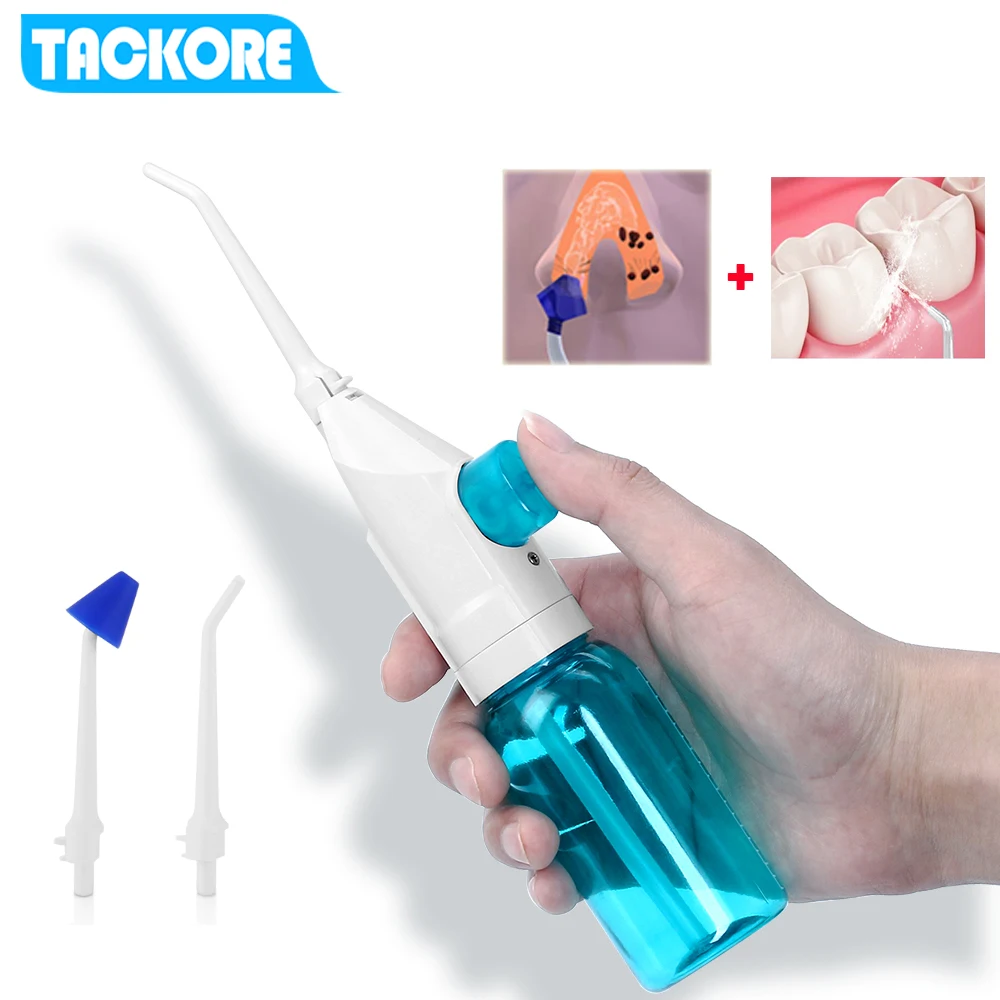 

Tackore Mini Blue Water Flosser Dental Oral Irrigator 90ml Tank Family Oral Irrigation Kit Nasal Irrigators Water Teeth Whiting