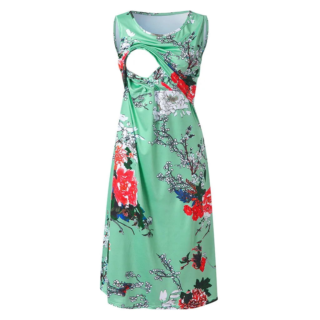 

ARLONEET maternity dresses Sleeveless Maternity Dress Waist Nursing breastfeeding clothes for pregnant women vestido embarazada
