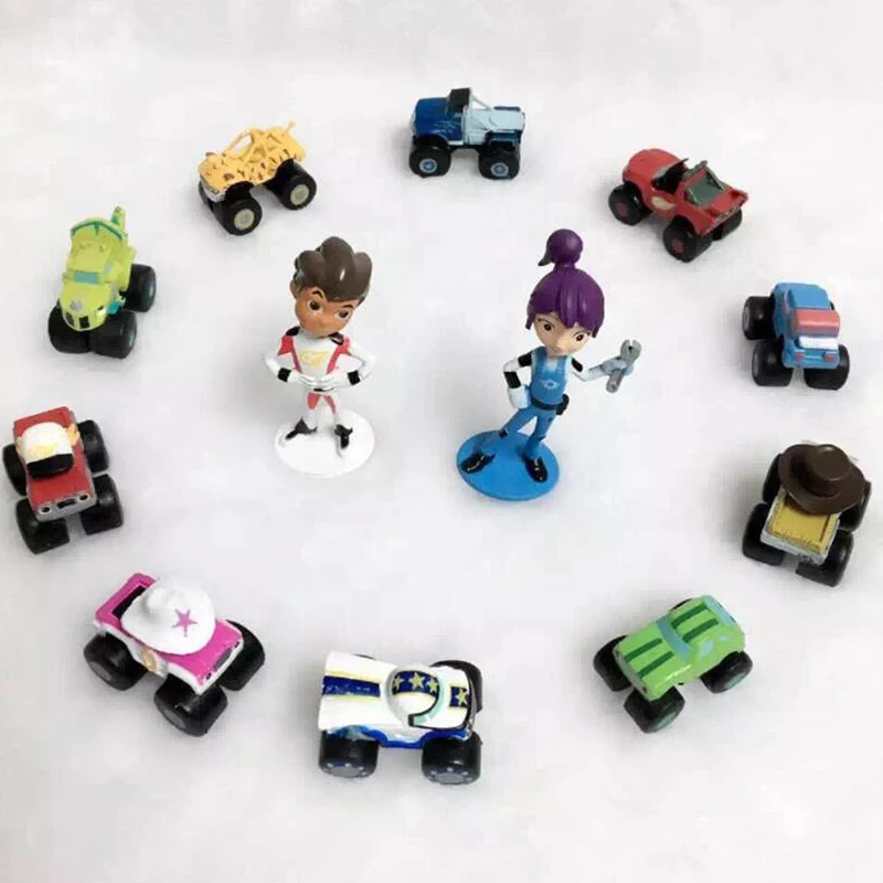 

12pcs/Lot 3-7cm Monster Machines figure anime figure Miracle Vehicle Car Classical Toys Action Figures Best Gifts