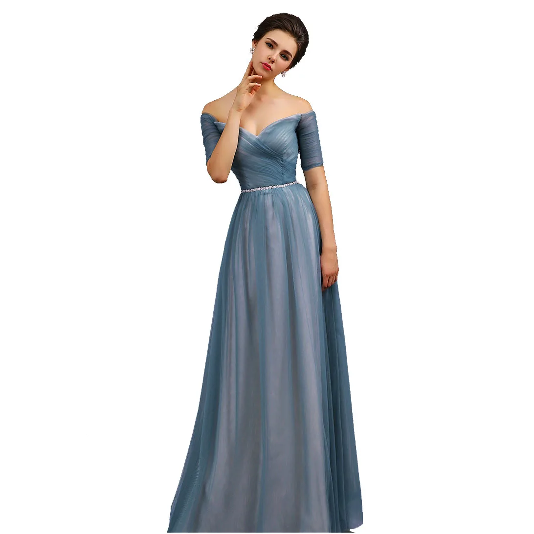 Europe and new sexy deep v neck dress long evening dress black off the