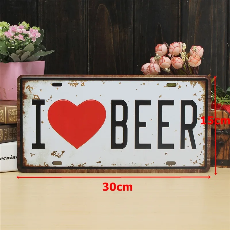 Fashion-Clean-simple-and-Colorfast-I-LOVE-BEER-License-Retro-Plate-Vintage-Metal-Sign-Wall-Tavern (2)