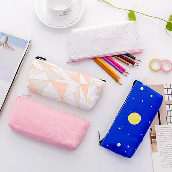 

Universe Pencil Bag Kawaii Stationery Cute Pen Bag Zipper Pen Holder Abstract Pattern Pen Case Pouch Eraser Pocket School Girl