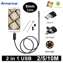 Armgroup HD USB Камеры Эндоскопа USB Android Эндоскопическая Камера Черный 2 м 5 м 10 м Android PC Эндоскопа USB инспекции Камеры