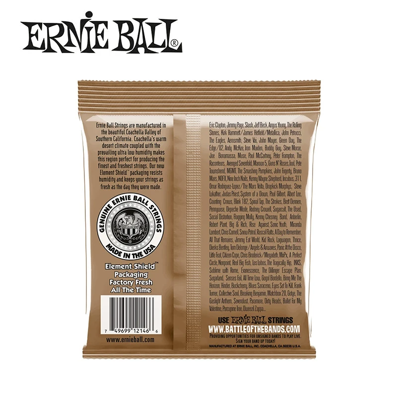 Оригинальные струны Ernie Ball 2148 2146 2144 из фосфорного бронзового сплава Earthwood для