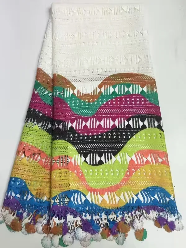 

ZYF27-1 African cord lace fabric cord over high quality multi color Water Soluble lace, lace fabric, lace, nigeria