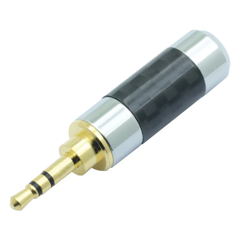 100pcs lot Stereo Jack 2 5mm 3 Poles Male Plug Carbon Fiber 3 Pin 2 5mm Plug Soldering Headphone Wire Connector for 6MM Cable