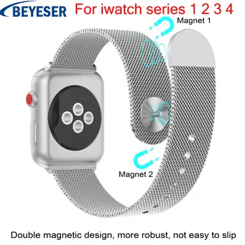 

Milanese Loop For Apple Watch band strap Stainless Steel Link Bracelet wrist 42mm/38mm iwatch4/3/2/1 watchband magnetic buckle