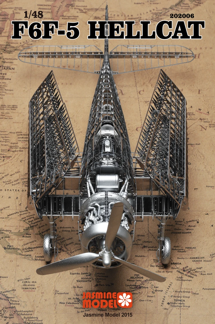 Sale All-metal alloy DIY assembly aircraft model 1/48 F6F-5 hell cat fighter skeleton puzzle 5