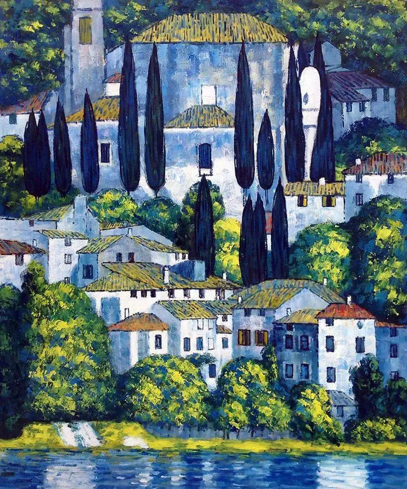 

High quality Oil painting Canvas Reproductions Church in Cassone by Gustav Klimt Painting hand painted