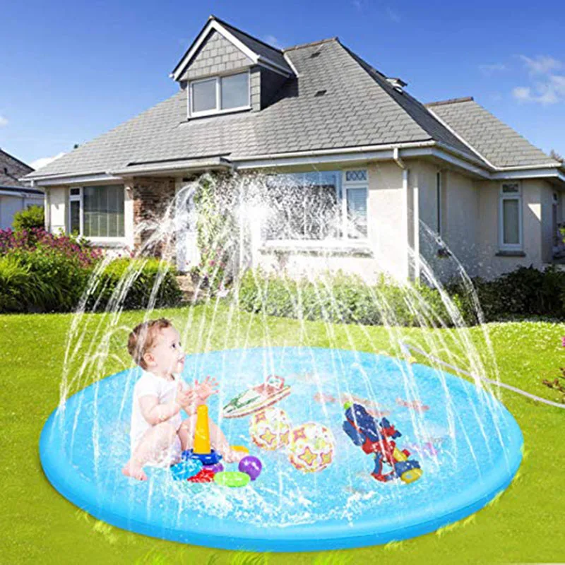 discount  170cm Outdoor Children Playing Swimming Pool Toy Water Sprinkler Mat Lawn Cushion Cushion Pool Game