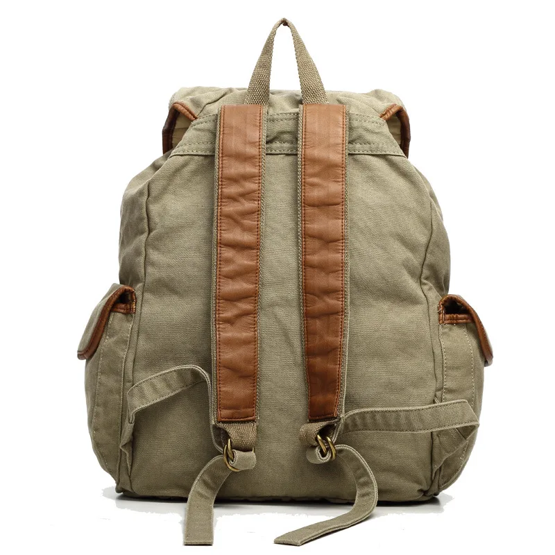 

Fashion Solid Canvas Men Women Backpack Student Shoulder Travel Unisex Casual Canvas Bag Backpack