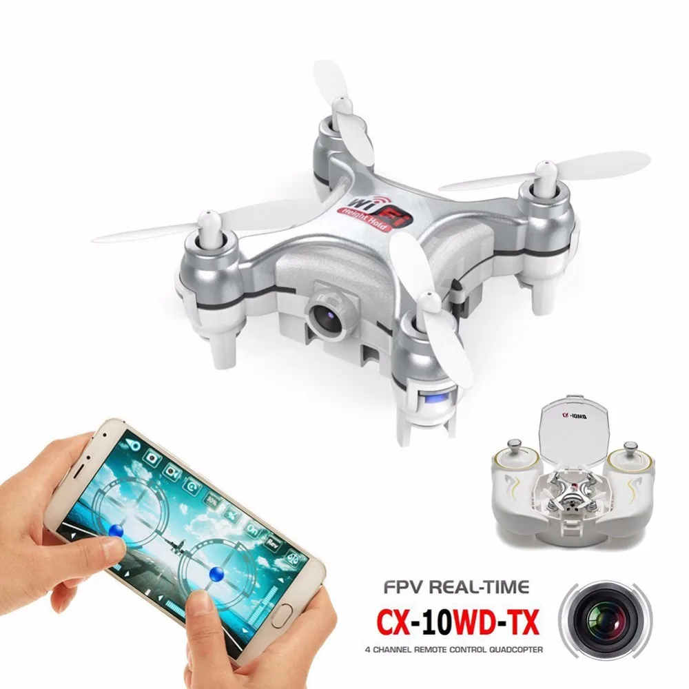 Upslon CX-10WD-TX Mini Pocket Drone Wifi Hight Hold Mode RTF 24G 6-axis RC Quadcopter Dron Quadrocopter with 30M HD FPV Camera Upslon CX-10WD-TX Mini Pocket Drone Wifi Hight Hold Mode RTF 24G 6-axis RC Quadcopter Dron Quadrocopter with 30M HD FPV Camera