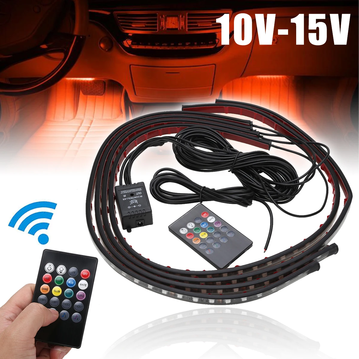 

2 Pairs RGB Multi-color LED Under Car Strip Light Flexible Tube Underglow Underbody System Neon Light Kit