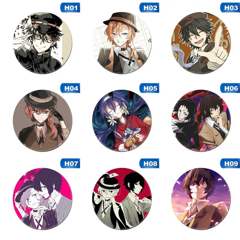 

New Arrival Bungo Stray Dogs Brooch Badge Accessories of Children Students Clothes Backpack Decorations