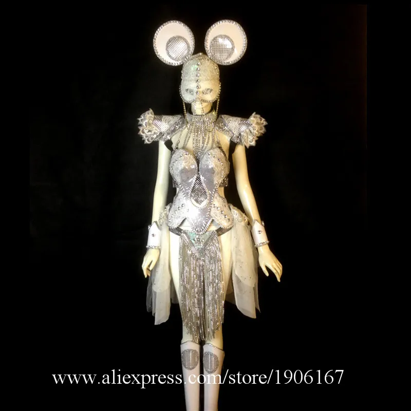 Ballroom Mickey Catwalk Shows Women Costume Carnival Victoria Sexy Lady Evening Dress Cabaret Stage Performance Dance DJ Clothes05